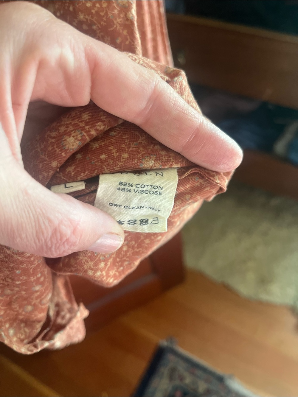 Doen Rust Paisley Ruffle-Trim Button Front Blouse - Picture 4 of 4